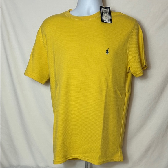 New Ralph Lauren Sleepwear Men’s Size Medium Short Sleeve Yellow Thermal Shirt - Picture 1 of 6